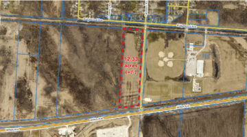 Aerial of 916 Fairmont Road land in Winnipeg, MB.